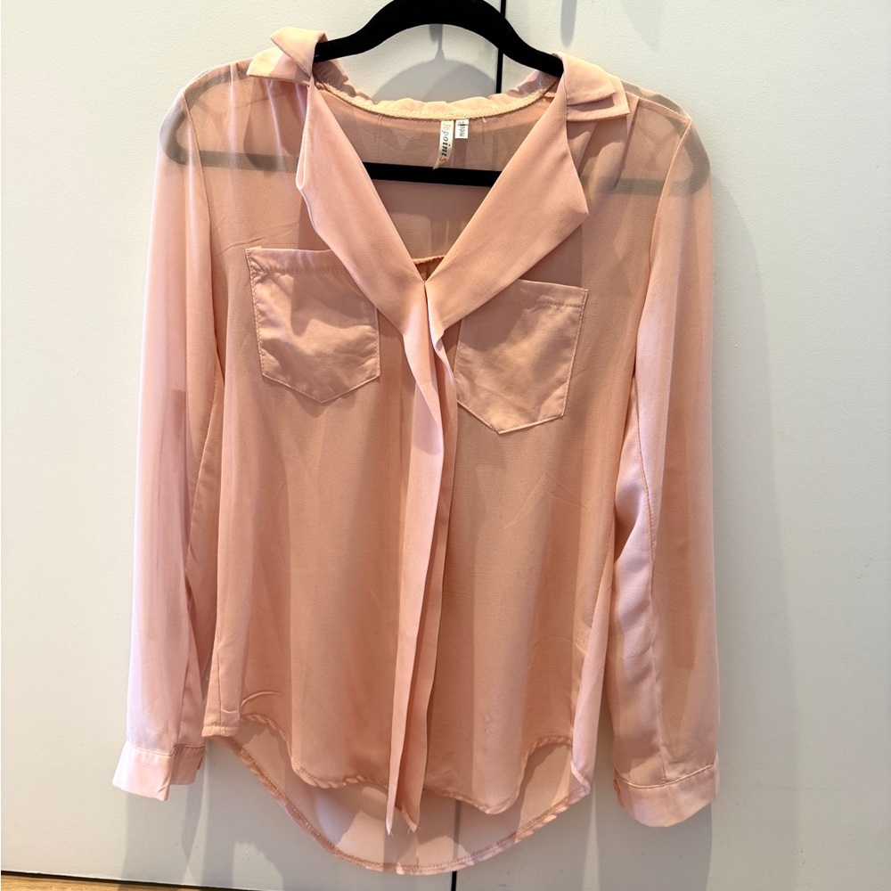 Elegant Pink Sheer Blouse